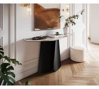 Console Edge Polygonal 140x50 cm Céramique Patagonia Poliert Livos Métal Noir