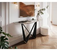 Console Edge Polygonal 140x50 cm Céramique Patagonia Poliert Spios Métal Noir