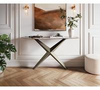 Console Edge Polygonal 140x50 cm Céramique Patagonia Poliert Zentharo Métal Effektfinish Titan