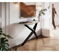 Console Edge Polygonal 140x50 cm Céramique Patagonia Poliert Zentharo Métal Noir