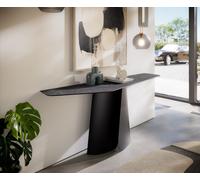 Console Edge Polygonal 180x50 cm Céramique Laminam® Nero Greco Anthrazit Livos Métal Noir