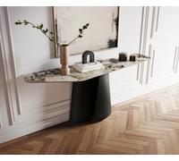 Console Edge Polygonal 180x50 cm Céramique Patagonia Poliert Livos Métal Noir