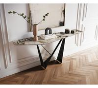 Console Edge Polygonal 180x50 cm Céramique Patagonia Poliert Spios Métal Noir
