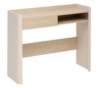 Console effet bois 1 tiroir ROUNDY - Beige