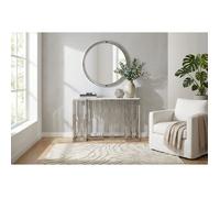 Console effet marbre blanc structure métal chrome 120x40x78 cm PORTOFINO