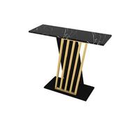 Vente-unique - Console - Effet marbre Noir et doré - ORSONA