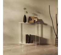 Console en Acrylique à Deux Niveaux, Table d'appoint Transparente pour canapé, Table d'entrée Demi-Lune, 75 cmx 30 cmx 80 cm, Montage Facile, pour Hall d'entrée, Salon,Clear,75x30x80cm