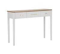 Console en Bois 3 Tiroirs ""Matera"" 107cm Blanc & Naturel