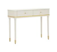 Console en bois blanc avec détails dorés 101 x 37 x 78 cm
