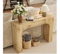 Console en bois - LUNSY - 120x29,5x83,5 cm - Beige - Design moderne - Surface imperméable - Fixation murale incluse