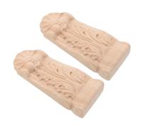 Console en Bois Sculpté Décorative, Style Européen, 4x2x0,6 Po | Finition Brute, Détails Fins à Main, Format Compact, pour Bordures, Angles et Moulures Intérieures