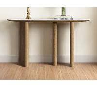 Console en céramique et MDF - Naturel et effet marbre blanc - MODREYO