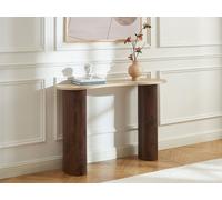 Console en MDF - Effet travertin et naturel foncé - ALOZYA