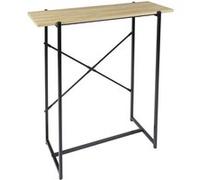 HOME DECO FACTORY - Console Loka en Bois et Métal Style Industriel pour Salon ou Entrée - Dimensions 80 x 30 x 82 cm - Couleur Marron Noir - Modèle LOKA
