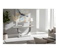 Console en métal chromé plateau effet marbre 120 cm OMEGA