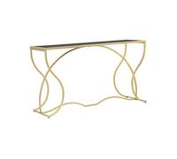 Mauro Ferretti Console Sunshine en métal 130 x 40 x 75 cm Noir & Or