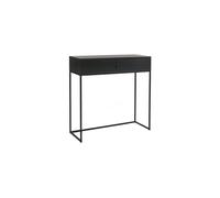 Console en métal noir et MDF, 1 tiroir, avec rangement, droite - Pomax, TOKIO - 80x30x80 cm