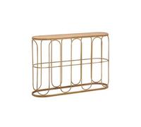 Mauro Ferretti Console métal Consul de Samui – Plateau en rotin, style bohème chic – Beige
