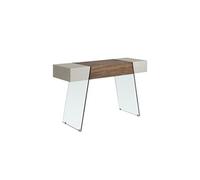 Console en noyer et verre trempé 3029C, 120 x 40 x 73 cm. -