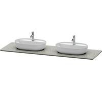 Duravit Console de lavabo Luv LU9467B3333 178,3x59,5 cm pierre de quartz gris structuré 2 découpes