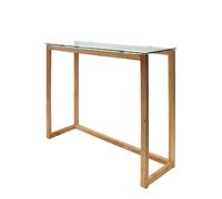 Console en verre et bois - Marron et transparent