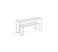 Console en verre / métal coloris chromé - Largeur 140 x Profondeur 35 cm