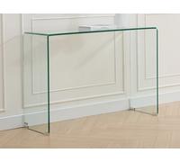 Console en verre trempé courbé - Transparent - ALONZO