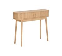 Console ERIKA 2 portes coulissantes MDF Pin Naturel Marron 100x30x81cm Vintage