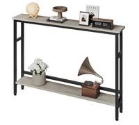 Console étroite 5,9″ 2 niveaux étagère réglable gris derrière canapé salon couloir hall entrée