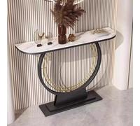 Console Étroite Moderne pour Entrée, Table d'Entrée Effet Marbre, Table Décorative en Métal, Meuble de Hall d'Entrée, Table d'Appoint pour Salon, Couloir Décoration.(B,80x30x80cm/31.5x11.8x31.5in)