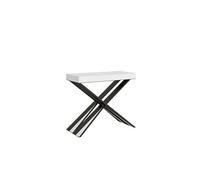 Console extensible 90x40/196 cm Diago Small Frêne Blanc cadre Anthracite -