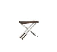 Console extensible 90x40/196 cm Diago Small Noyer cadre Blanc -
