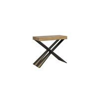 Console extensible 90x40/196 cm Diago Small Premium Chêne Nature cadre Anthracite -