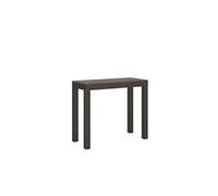Console extensible 90x40/196 cm Everyday Small Evolution Noyer cadre Anthracite -
