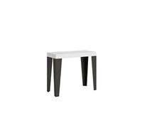 Console extensible 90x40/196 cm Flame Premium Frêne Blanc cadre Anthracite -