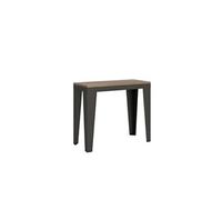 Console extensible 90x40/196 cm Flame Small Evolution Chêne Nature cadre Anthracite -