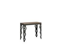 Console extensible 90x40/196 cm Karamay Small Evolution Chêne Nature cadre Anthracite -