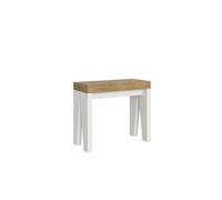 Console extensible 90x40/196 cm Naxy Mix Small dessus Chêne Nature - structure Frêne Blanc -
