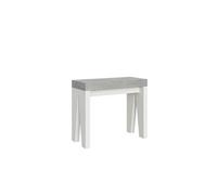 Console extensible 90x40/196 cm Naxy Mix Small dessus Ciment - structure Frêne Blanc -