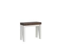 Console extensible 90x40/196 cm Naxy Mix Small dessus Noyer - structure Frêne Blanc -