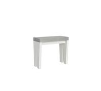 Console extensible 90x40/196 cm Spimbo Mix Small dessus Ciment - structure Frêne Blanc -