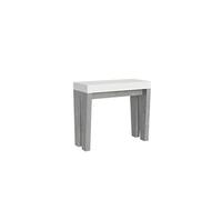 Console murale extensible Spimbo Mix Small - Frêne Blanc - structure Gris Béton