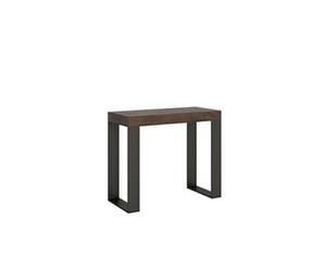 Console extensible 90x40/196 cm Tecno Small Noyer cadre Anthracite - ITAMOBY