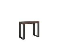 Console extensible 90x40/196 cm Tecno Small Premium Noyer cadre Anthracite -