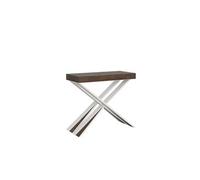 Console extensible 90x40/300 cm Diago Noyer cadre Blanc -
