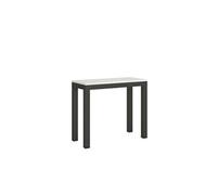 Console extensible 90x40/300 cm Everyday Evolution Frêne Blanc cadre Anthracite -