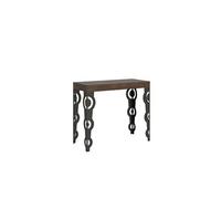 Console extensible 90x40/300 cm Karamay Noyer cadre Anthracite -