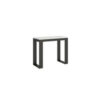 Console extensible 90x40/300 cm Tecno Evolution Frêne Blanc cadre Anthracite -