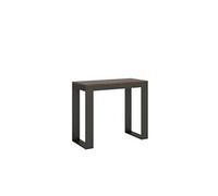 Console extensible 90x40/300 cm Tecno Evolution Noyer cadre Anthracite -