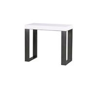 Console extensible 90x40/300 cm Tecno Frêne Blanc cadre Anthracite -